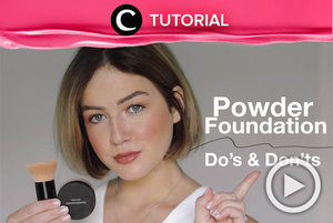 Intip cara ini untuk tampil flawless dengan powder foundation: http://bit.ly/30CKdNx. Video ini di-share kembali oleh Clozetter @aquagurl. Lihat juga tutorial lainnya di Tutorial Section.
