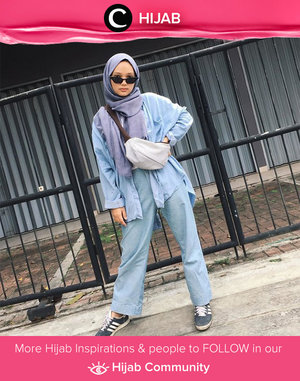 Mastering denim on denim with oversized shirt and denim pants. Simak inspirasi gaya Hijab dari para Clozetters hari ini di Hijab Community. Image shared by Clozetter: @imeldaaf. Yuk, share juga gaya hijab andalan kamu