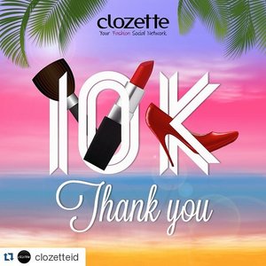 I really love @clozetteid because this account is so inspiring.. there are many tips and trick the beautiful daily make up and how to mix and match OOTD.. dan product2nya jg keren bnget... dan pastinya sllu berbgi  rejeky pda followerx... so inspiring dear!.. happy 10K follower @clozetteid 😘 #ClozetteID #Clozette10K