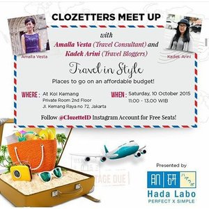 Out now on my blog! CLOZETTERS MEETUP - TRAVEL IN STYLE http://bymarkutut.blogspot.com/2015/10/clozetters-meetup-travel-in-style.html #ClozetteId #clozettersmeetup #clozetters