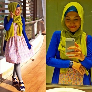 #ClozetteID #HOTD #ScarfMagz We'll be burning up like neon lights 🎶💛💙💚💗 *tap to details* #latepost #fashion #style #neon #colour #bronze #makeup #hangout #park #tribecapark #centralpark #ootd #photooftheday #selfie #bathroomselfie #vsco #vscocam #vscogrid #iphone #iphonesia