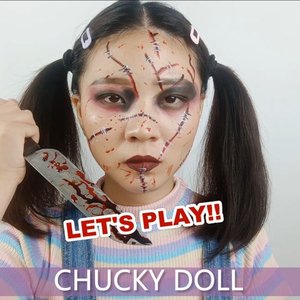 Tutorial Day 16 for #31daysofhalloween.Inspired Chucky Doll.Product details@nyxcosmetics_indonesia Eyeshadow Fire Element@cathydollindonesia Lipstick@imagiccosmetics @mehronmakeup Facepaint...🎶 Curse of Chucky - Rearrange by Tarik Mabruk💻 Corel Video Studio......#luellaartistry #luellatutorial #chuckydoll #chuckymakeup #clozzetebeauty #clozetteid  #halloween2019 #halloweenideas2019
