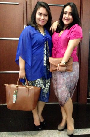 Friends Inspiration - PN & AG with stylish batik outfit at a wedding.