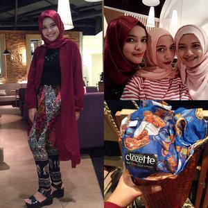 .Just can't stop #selfie #letmetakeaselfie #wefie @miradamayanti @aderzk Love the ambience, love the food, and the GOODIE BAGG from @clozetteid #hijabclassTrying to a find a new way of wearing hijab that suits me best from the expert @luluelhasbu #ClozetteID #HOTDHijabClass #hotd #hijab #fashion #style #ootd