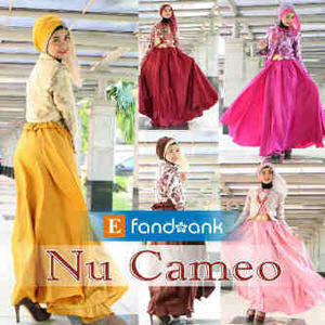 nu cameo by efandoank, Muslim fashion branded, only : Rp 325.000all size xl LD fit to 102cm, length 142cmbahan satin velvet skirt with a variation on the right left (dress), and rubber waist cardi jaguard. front zipper for breastfeeding mothers (user busui)