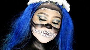 Here we go... I create glam half skull makeup look to join #FaceAwardsIndonesia. If you guys haven't joined yet, you still have a chance. The submission will be closed on 24 April.

I'll upload the tutorial on my youtube channel tomorrow. Make sure you subscribe it, love! 
@nyxcosmetics_indonesia #NYXCosmeticsID @indobeautygram #beautynesiamember #clozetteID