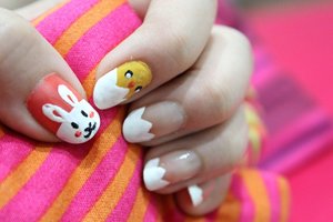 Nails of the week - welcoming easter day with eggs, chick and a bunny 