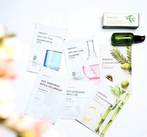 Got these skincares from @innisfreeindonesia and @clozetteid
!! Thank you for letting me try Innisfree's best seller, Green Tea Seed Serum and their unique masks such as Skin Clinic Mask (Collagen & Hyaluronic Acid), It's Real Squeeze Mask Bamboo & Bija, Anti-Aging Mask for Smile Line, Neck & Collarbone!!😍 The review will be up on my blog tomorrow💙

#ClozetteID #skincare #innisfree #InnisfreeIndonesia #ClozetteIDReview #InnisfreexClozetteIDReview #Innistagram