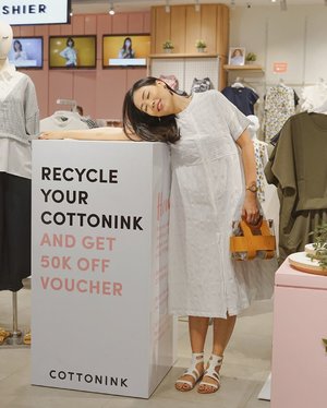 let’s be a part of #RecycleYourCOTTONKINK journey by drop off your old @cottonink clothes, by the reward of course you will get an extra voucher 50% OFF for the next purchase, it’s time to donated and be fashionable at the same time! ✨