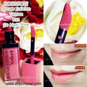 Hai...Aku mau share post ttg lip cream BOURJOIS Rouge Edition Velvet #11 So Hap' Pink. Aku suka warna pinknya yang tidak terlalu mencolok (kalem)Hasilnya matte (tidak mengkilap)Cek review selengkapnya dihttp://www.angelkawai.com/2015/05/bourjois-rouge-edition-velvet-11-so-hap.html#bourjoisvelvetrougeedition #review #lipcream #lip #lotd #blogger #indonesianbeautyblogger #beauty #beautyblogger #clozetteid #clozette #clozettedaily #beforeafter #swatch #girlstuff #lips #mattefinish #bourjois #velvet #sohappink #11 #bourjoissohappink