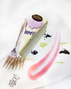 life is short but sweet for certain 🍰.lavender mille crepes ❤...#clozetteid