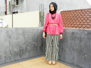 Pink and stripes outfit on the blog now [inalathifahs.blogspot.com]