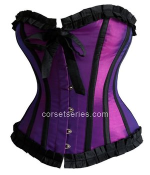 Superior Quality Purple Satin overbust Corset Bustier Tops Online Store