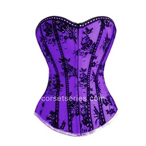Fashion Purple Strapless Gothic Corset Bustiers For Cheap