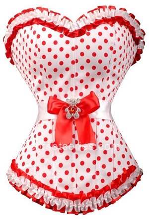 Superior Quality Sexy Red Polka Dot Corset Bustier Tops Shop Online