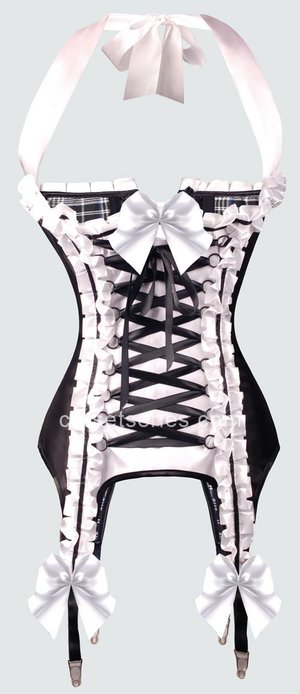Cheap Beauty Body Fascinating Black and White Corset Bustier Tops On Sales