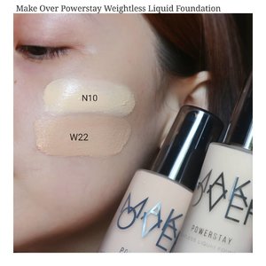 (DETAIL VIDEO ON NEXT POST).Two shades of Make Over Powerstay Weightless Liquid Foundation I own. I hope it helps a bit.I have to mix these 2 to get the right shade to my skintone.Check next post for texture detail and how it blends on my (dry) skin.I also have reviewed their latest cushion and dig it soo much , pls do scroll down a bit..If you have tried this foundation from @makeoverid tell me what yu think about it..#fakeupfix #makeupforbarbies2 #foubdation  #makeoverdemimatte #makeover #bretmanvanity  #beautygram #foundation #undiscovered_muas #morphebabe #slave2beauty #wakeupandmakeup #makeupobsession #fiercesociety #bunnyneedsmakeup #hypnaughtymakeup #makeupinspiration #clozetteid #beautybay