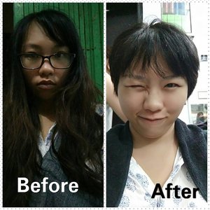Tampilan terekstrim tahun ini 😎 bye rambut panjang.. #newlook #shorthair #clozetteid #starclozetter #alleriamakeupartist #beautyblogger #beautybloggerindonesia
