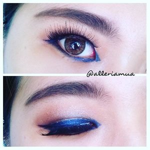 Natural look with blue eyeliner :) #eotd #naturalcolour #eyemakeup #blueeyeliner #eyeliner #eyeshadow #japansoftlens #alleriamakeupartist #makeupartistbali #beautyblogger #clozetteid
