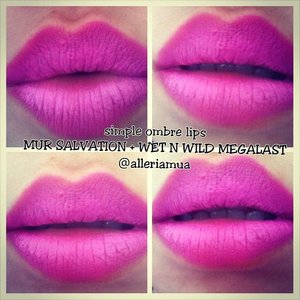 Coba" bljar ombre lips ^^ #mursalvationvelvet #wetnwildlipstick #mylips #alleriamakeupartist #beautyblogger #clozetteid #ombre #PhotoGrid