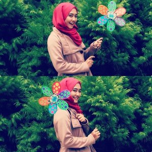 Gorgeous mini windmill in green areas.. Love this moment! #Rhialita #ClozetteID #hijabfashion :* Lovely Shawl by @womenneed