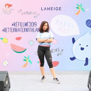 Sunday well spent at car free day with @laneigeid and @clozetteid. 
Laneige is now having CSR campaign wherein it all will be donated to some areas in Indonesia that are not accessible with clean water ðŸ’§

#RefillMe2019
#BetterWaterWithLANEIGE 
#ClozetteID