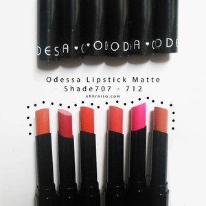 Sekarang giliran matte lipstick Odessa @eternallybeauty yang shade 706-712. Review lengkapnya udah up di blog aku bisa klik link di bio ya💕
.
#BeautiesquadxEternallyBeauty #OdessaCosmetics #EternallyBeauty 
#Beautiesquad #mattelove
#BeautiesquadxEternally #ClozetteID #lipstick #mattelipstick #reviewlipstik #beautyblogger #bloggerindonesia #lipstikmurah