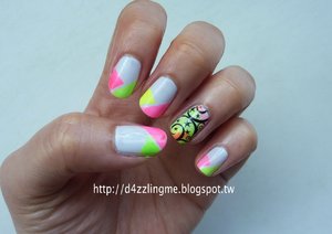 Neon Starry Nails 