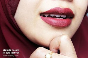 On my lips @pixycosmetics lip cream bold maroon. . . Review on rahmaediary.com 👄

#clozetteid #makeup #lipcream #red #mattelipcream