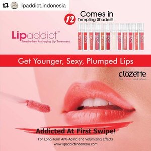@lipaddict.indonesia is a revolutionary needle-free anti-aging lip treatment that helps you achieve younger, sexier and plumped lips without going through painful injections. I want to try!!!!!!!💋
.
Bibir yang sehat dengan warna idaman yang terlihat sexy merupakan idaman para wanita💋
_

Lets join #lipaddictgiveawaysclozette girls @intansriayu @ghitamalia @iamvee.vy
_
@clozetteid #clozette #clozetteid