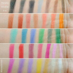 @morphebrushes 35C Swatches😍😘😘 Love the all matte shade.. Beautiful and pigmented!😍 Suka banget dengan palette ini karena pilihan warnanya yang terbilang cukup lengkap, lumayan irit juga karena bisa dapet banyak banget variasi eye makeup hanya dengan 1 palette. 
Paling favorite baris keempat yang ada merah dan pinknya.. Pigmentasinya super crazy! LOL
Good start sebelum mencicipi Morpe Brushes palette yang lainnya.. 😅😁😁😁 Baca review lengkapnya di blogku yaa.. Link di bio. 😘😘 #morphebrushespalette35c  #morphe  #morphebrushes #makeupaddict  #makeupjunkie  #eyeshadow  #eotd  #instamakeup  #clozetteid  #makeup #makeupartist  #wakeupmakeup  #wakeupandmakeup  #makeupfreak  #makeuptalk  #makeuplover #review
#indonesianbeautyblogger  #beautyblogger #eyeshadow  #eye
