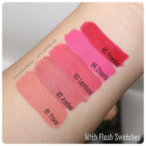 With Flash Arm Swatches of  @purbasarimakeupid Hi-Matte Lip Cream. Review on www.liamelqha.com or bit.ly/Purbs-liamelqha yah. Happy reading 😊*****Thankies @beautiesquad X @purbasarimakeupid 😊.*****#Purbasari_HiMatte#PurbasariBeMatte#meetyourtruemate#BeautiesquadXPurbasari #ClozetteID