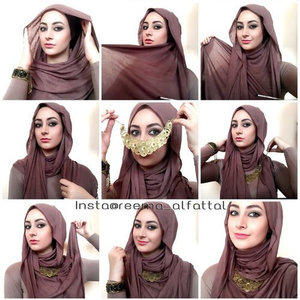 brownie hijab with necklace#HIJAB TUTORIAL