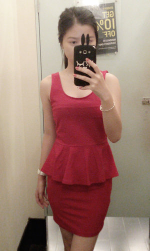 Red Peplum Dress by Forever21.