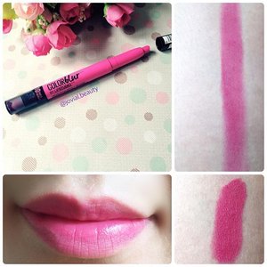 Currently in love with my new #Maybelline #Colorblur #lippencil 💄 here is the #swatch in no.10 - Fast Fuschia 💋 got it from @twlcosmetics for Rp 160,000.- in case you wonder where to get it😘  #jovialbeauty #clozetteid #makeup #makeuphaul #makeupblog #makeupporn #lipswatch #beautyblogger #beautyjunkie #beautyaddict #Indonesia #instamakeup #instabeauty #indonesianbeautyblogger #indobeautygram #flatlay
