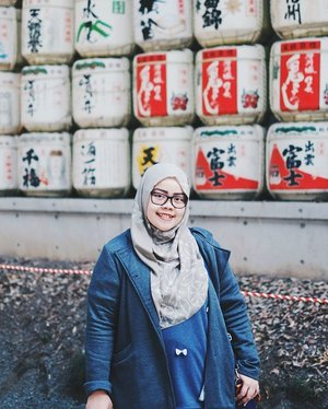 # Meiji Shrine (Meiji Jingu) #
Right behind me are barrels of sake wrappped in straw. They're located near the entrance of the place.

When you come to Meiji Shrine (Meiji Jingu), you should take one of mandatory picture at this spot.

#indahrptrip #IndahRPinJapan #japantrip #tapfordetails #fashionmodesty #hijabfashion #hijabootdindo #ootd #ootdindo #lookbookindonesia #lookbook #chestcoveringhijab #hijabinspiration #outfitideas #ClozetteID