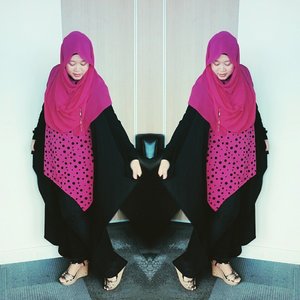 Pink polka. #clozetteid #fashion #ootd #hijab #fashioninspiration #style #lisnastyle #mirrorpic