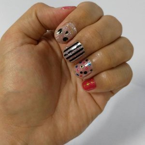 Look at my nails! Not the neatest one but I like it. #clozetteid #nails #nailart #starclozetter #skull #cute
