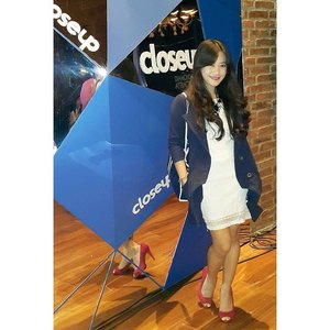 From Close Up #DiamondSmile \o/ 
#ootd #closeup #launching #event #fashion #fashionista #fashionid #instastyle #coat #whitedress #redshoes #clozetteid @clozetteid