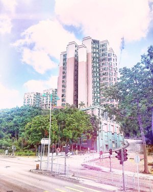 sit front on the second deck of Hong Kong’s double-decker bus, and enjoy every beautiful scenery of nature and cityscape of this pastel land 💖💚 (taken in around one of the bus stops in Tuen Mun area)....#hkig#hkscenery#hk#hongkong #hklandscape