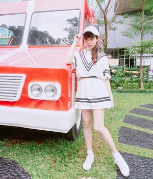 I'm so happy to announce that @charis_official is finally extending into the fashion business too 🤗😉😍 Who's excited to see more Korean fashion line available for sale international through Charis? I'm wearing this oversized shift dress from @nii_korea featuring short sleeves and round neck with V shaped stripes, varsity stripes on sleeves and hemline which is very comfortable and has a very light silky fabric. it gives that boyish yet cute look as I paired it with a cap and white sneakers. Totally my go-to look!! I've always been about comfortable clothing and I love wearing baggy and oversized tops or dresses. Having a petite body structure won't stop me from wearing something I love, so I wore a thin black belt to define my waistline and make sure the oversized dress doesn't drown my structure. #OOTD #shiftdress #dress #charis #charisceleb
.
.
.
.
.
.
.
.
#clozetteid #indofashionpeople #styleblogger #korea #ulzzang  #beautyblogger #vscocam #outfitinspo #fashionpeople #fblogger #blogger #패션모델 #블로거 #스트리트스타일 #스트리트패션 #스트릿패션 #스트릿룩 #스트릿스타일 #패션블로거 #bestoftoday #style #l4l #fashion #endorsement