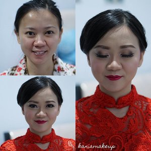 From yesterday makeup & hair do by me for her engagement day ☺

#makeup #clozetteid #beauty #red #motd #bridetobe #makeupbyme