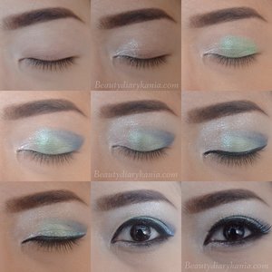 Here's the tutorial I used Face Recipe Triple Glam Shadow 101 from @copiabeauty so you can create this eye make up look:
1. I used @nyxmakeupid base all over my lid using my finger.
2. Used Face Recipe white eyeshadow in to the inner eyelid.
3. I used Face Recipe the green eyeshadow  in the middle of eyelid to the outer eyelid.
4. Used Face Recipe the blue eyeshadow  apply in the outer "V" sweeping into the crease.
5. I applied white eyeshadow on to the brow bone
6. I used black liquid black eyeliner @silkygirl_id intense
7. I used up my silver eyeliner with @nyxmakeupid Liquid liner
8. I lined my water line with @revlonid Grow Luscious Black pencil eyeliner and smudge out using the darkest shade. Highlight the inner corner of the eye with the white shade.
9. I applied @lavielash Blubell. 
#clozetteid #beauty #makeup #tutorial #clozette #beautydiarykania #eotd #fotdibb #eyemakeup #beautyblogger #lavielash #potd