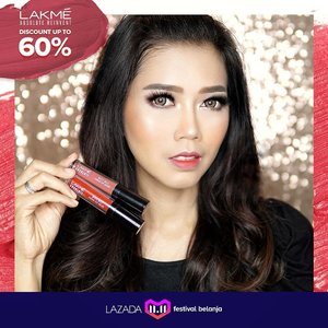 Seneng banget produk makeup favorit aku dan para beauty influencer @LakmeMakeup lagi ada DISKON hingga 60% untuk produk best seller dari Lakme hanya di Festival Belanja 11.11 @lazada_id yang cuma hari ini saja!.Ada banyak voucher tambahan juga lhooo... Makanya yuk belanja sekarang!.#LakmeMakeup #StylingTrendSetter #Lazada1111 #FestivalBelanja1111#Clozetteid #potd #beauty #sale1111 #style #lifestyle