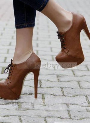 Attractive Closed Toe Stiletto Heel Lace-up Ankle Boots : Tidebuy.com