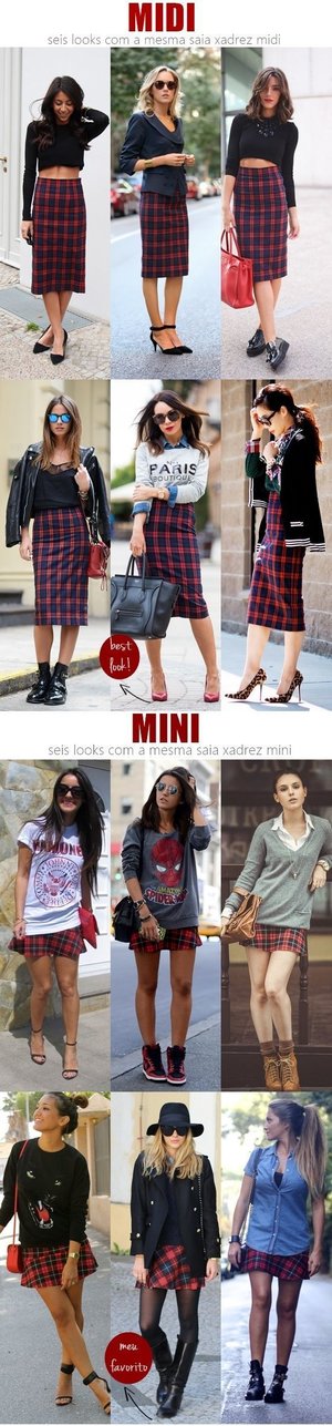 midi mini outfit inspiration #Mixing Plaids#Clozette ID#COTW