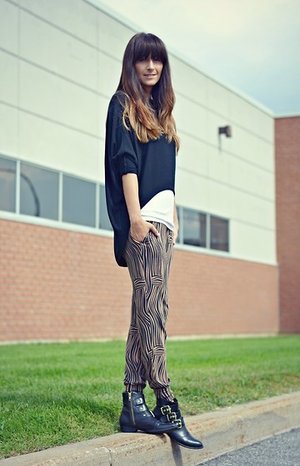 Zebra Print Pants|Gold Buckle Dolce Vita Boots|#CIDPrintedPants