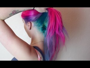 Magenta, Violet & Turquoise Hair Dye Tutorial - YouTube