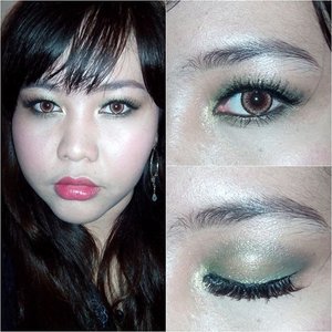Here's a more detail pic from my green smokey eyes. Gold glitter works beautifully with this look that's why i added it to the center of my lid and on the inner corner of my eyes. 
It's an irony that while my face is done up, i actually wearing sweat pants and haven't shower yet when i took this pictures. Lol 😸😂 #SariayuMakeupChallenge #SexySmokeyMakeup 
#clozetteid #motd #fotd #makeupdoll #bblogger #makeuplover #makeupmafia #makeupchallenge #sariayu #colorfulsmokeymakeup #poutylips #beautifuleyes #indonesianbeautyblogger #beautyblogger #beautyenthusiast #ulzzangmakeup #koreanmakeup #japanesemakeup 
#メイク #アイメイク #アイシャドウ #メイクアップ #メイクtutorial #オルチャンメイク #韓国メイク #韓国メイクアップ #美人 #美少女