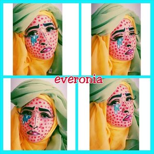Me with popart makeup #popart  #popartmakeup #makeupbyedelyne #makeupbyme #mua #makeupartist #makeupinspired #indonesianbeautyblogger #clozetteid #makeup #pac_mt